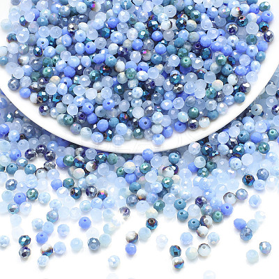 Electroplate Glass Beads GLAA-D020-01G-1