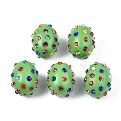 Polymer Clay Rhinestone Beads RB-T017-32B-1