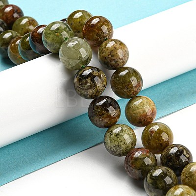 Natural Green Garnet Beads Strands G-G661-12mm-1