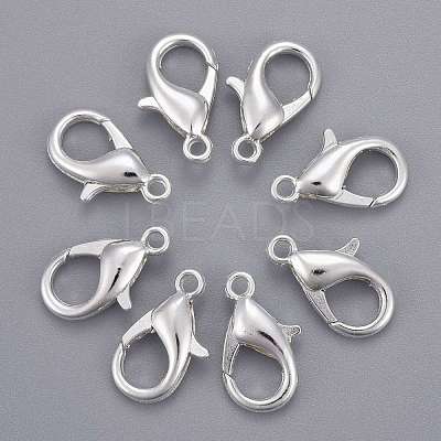 Silver Color Plated Alloy Lobster Claw Clasps X-E106-S-1