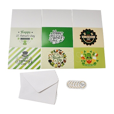 Saint Patrick's Day Rectangle Paper Greeting Card AJEW-D060-01C-1