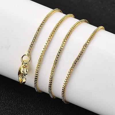 1MM Brass Box Chain Necklaces NJEW-M108-11G-1