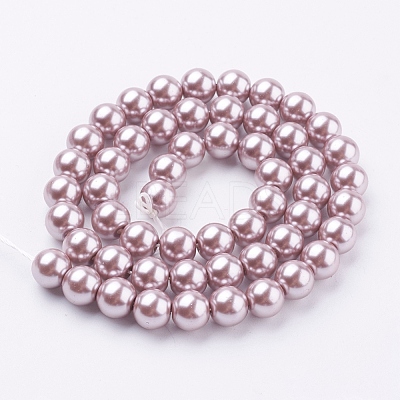 Eco-Friendly Glass Pearl Beads Strands HY-A008-8mm-RB017-1