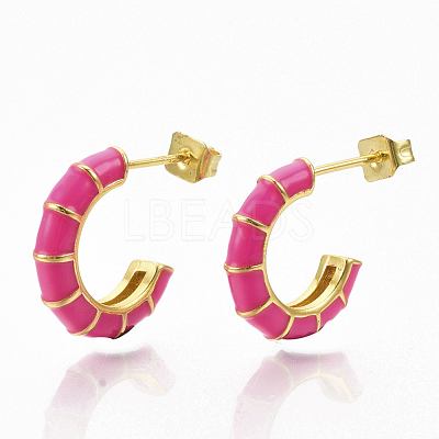 Brass Stud Earrings EJEW-S209-10D-1