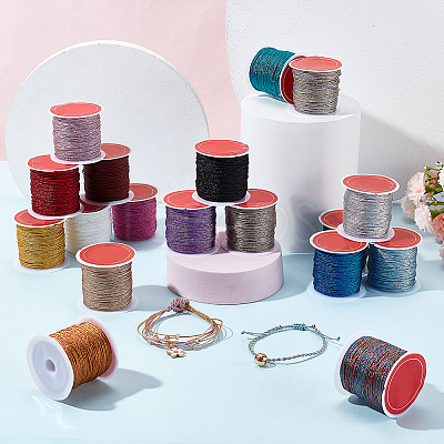 18 Rolls 18 Colors Round Metallic Cord MCOR-BC0001-01A-1
