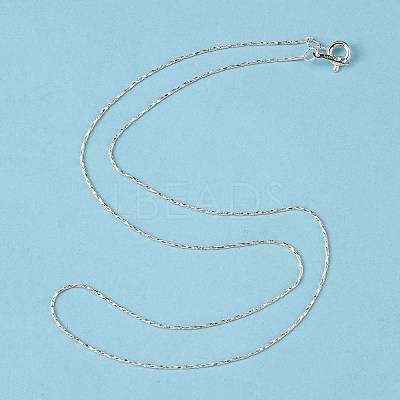 Silver Color Plated Brass Chain Necklaces for Women X-NJEW-D077-S-1