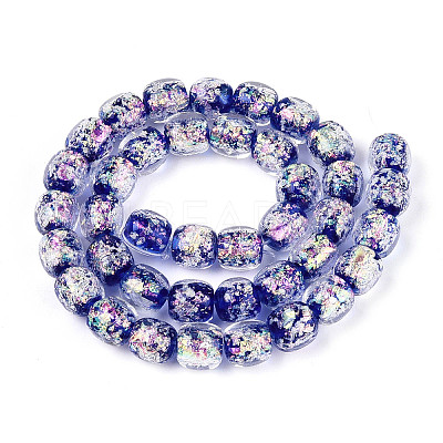 Handmade Foil Lampwork Beads Strands FOIL-T008-01B-1
