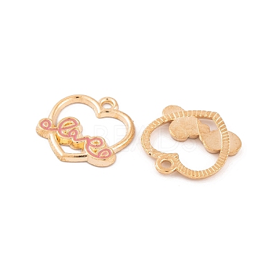 Light Gold Plated Alloy Enamel Pendants FIND-Q100-07KCG-1