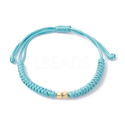 Brass Braided Bead Bracelet BJEW-JB09974-1