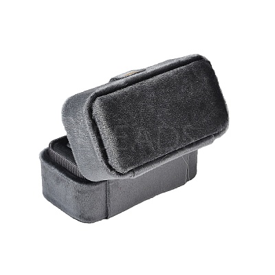 Mini Rectangle Velvet Ring Storage Boxes with Snap Buttons CON-Z009-02F-1