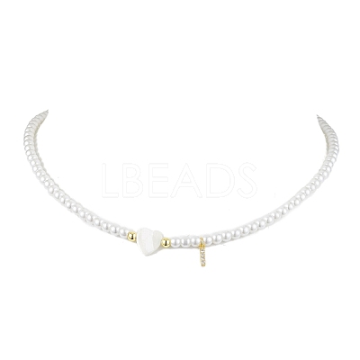 Brass Micro Pave Grade AAA Cubic Zirconia Letter Pendant Necklaces NJEW-JN04771-09-1
