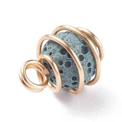 Unwaxed Natural Lava Rock Charms PALLOY-JF01334-1