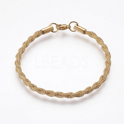 Ion Plating(IP) 304 Stainless Steel Chain Bracelets BJEW-P236-27G-1