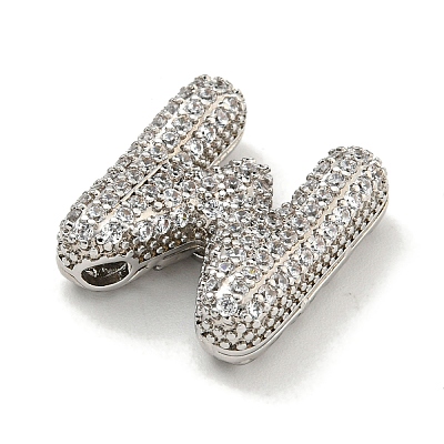 Platinum Plated Brass Micro Pave Cubic Zirconia Pendants KK-L073-001P-M-1