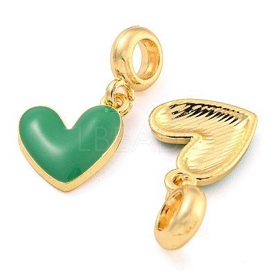 Rack Plating Alloy Enamel Heart European Dangle Charms FIND-B034-20G-03-1