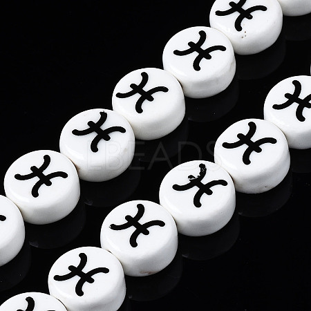 Handmade Porcelain Ceramic Beads Strands PORC-S502-032D-1