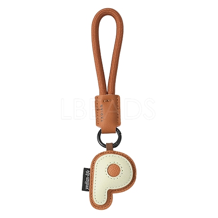PU Leather Letter Pendant Decoration HJEW-YWC0002-001P-1