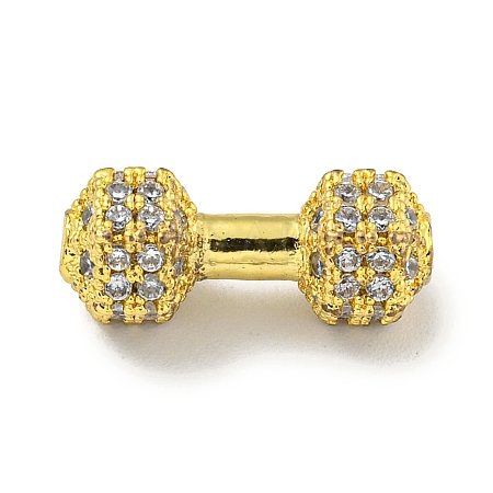Brass Micro Pave Clear Cubic Zirconia Beads KK-G493-34A-G02-1