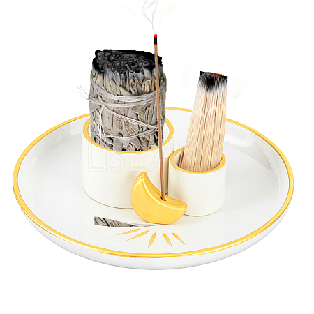 Porcelain Candle Holders AJEW-WH0481-303-1