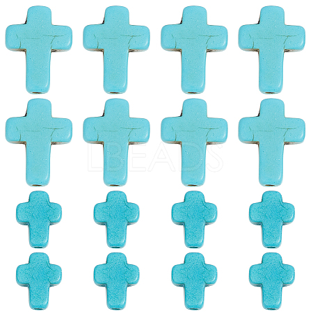 SUNNYCLUE 100Pcs 2 Styles Synthetic Turquoise Beads TURQ-SC0001-22-1