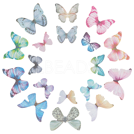 SUNNYCLUE 180Pcs 18 Style Polyester Fabric Wings Crafts Decoration DIY-SC0019-38-1