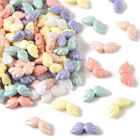 100Pcs UV Plating Opaque Acrylic Beads OACR-YW0004-23-1