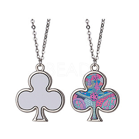 Sublimation Blank Aluminum Pendant Necklace LS-NJEW-E020-02P-04-1