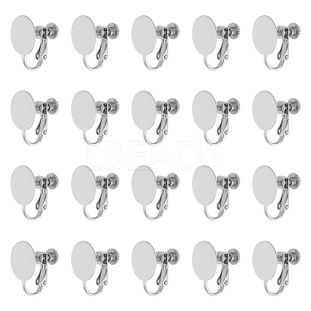 Unicraftale 20Pcs 316 Stainless Steel Clip-on Earring Findings STAS-UN0053-54-1