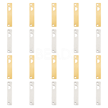 20Pcs 2 Colors 201 Stainless Steel Pendants STAS-DC0014-09-1