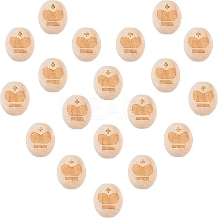 Unfinished Wood Beads WOOD-FH0001-03B-1