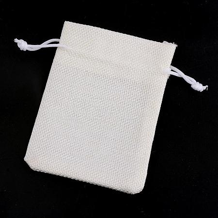 Polyester Imitation Burlap Packing Pouches Drawstring Bags ABAG-R005-9x7-21-1