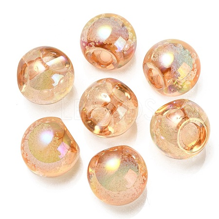 UV Plating Rainbow Iridescent Acrylic Beads OACR-G012-06G-1