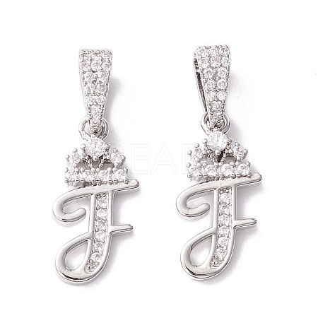 Eco-Friendly Brass Micro Pave Cubic Zirconia Pendants KK-K265-01P-F-1