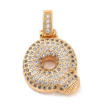 Brass Micro Pave Cubic Zirconia Pendants KK-C076-29Q-G01-1