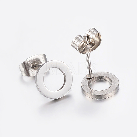 304 Stainless Steel Ear Studs X-EJEW-E225-02P-1