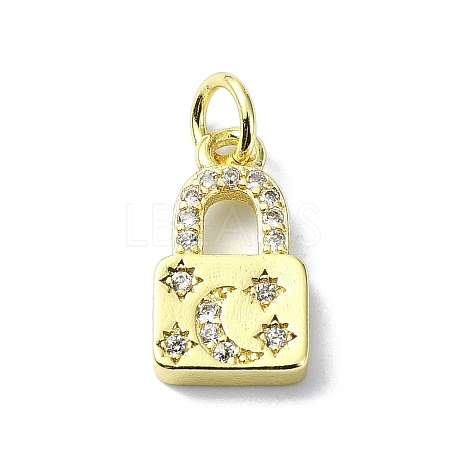 Brass Micro Pave Claer Cubic Zirconia Charms KK-H475-50G-06-1