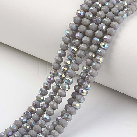 Electroplate Opaque Solid Color Glass Beads Strands X1-EGLA-A034-P6mm-L13-1