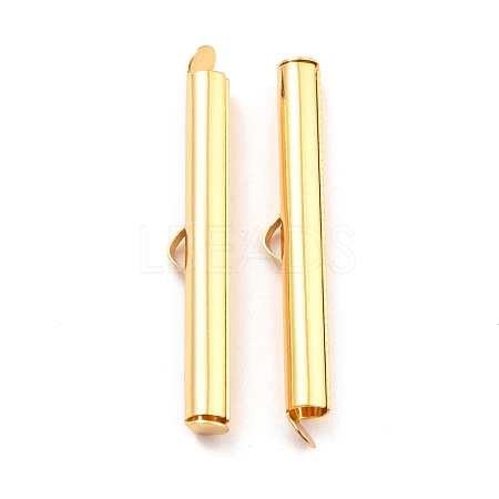 304 Stainless Steel Slide On End Clasp Tubes X-STAS-C044-08E-G-1