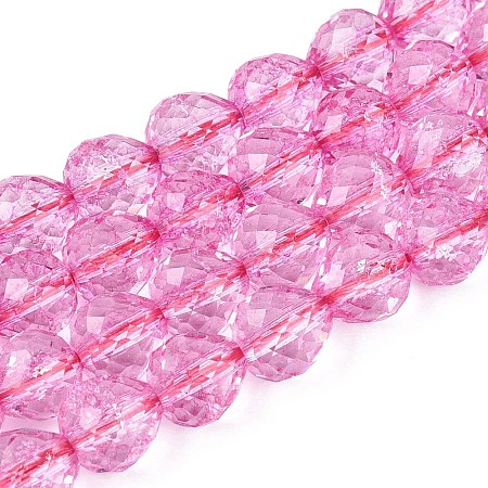 Crackle Transparent Glass Beads Strands GLAA-N068-04A-08-1