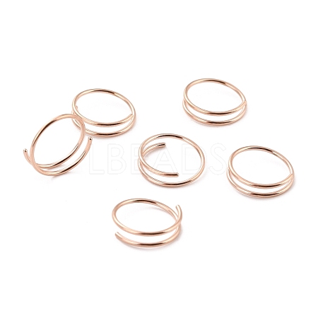 Double Nose Ring for Single Piercing AJEW-C010-02RG-03-1