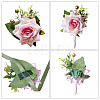 CRASPIRE 2Pcs 2 Style Cloth Flower Boutonniere Brooch AJEW-CP0001-58B-3