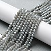 Opaque Solid Color Electroplate Glass Beads Strands EGLA-A039-P4mm-A14-4
