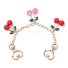 Alloy Enamel Cherry Charm Bag Extension Chain FIND-JF00143-2