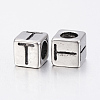 304 Stainless Steel Large Hole Letter European Beads STAS-H428-01AS-T-2