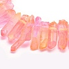 Electroplated Natural Quartz Crystal Beads Strands LS-G-P368-06C-3