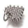 Brass Micro Pave Clear Cubic Zirconia Charms ZIRC-B002-61-4