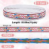 11 Yards Polycotton(Polyester Cotton) Embroidery Flower Ribbon OCOR-GA0001-98B-2