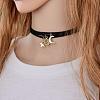 3Pcs 3 Styles Moon Star Sun Alloy Pendant Faux Suede Cord Multi-Strand Choker Necklaces for Women FS-WG071C8-01-1