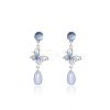 Alloy & Glass Teardrop Stud Earrings WGA7598-01-5