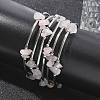 Gemstone Chip Warp Bracelets X-BJEW-JB01517-01-2